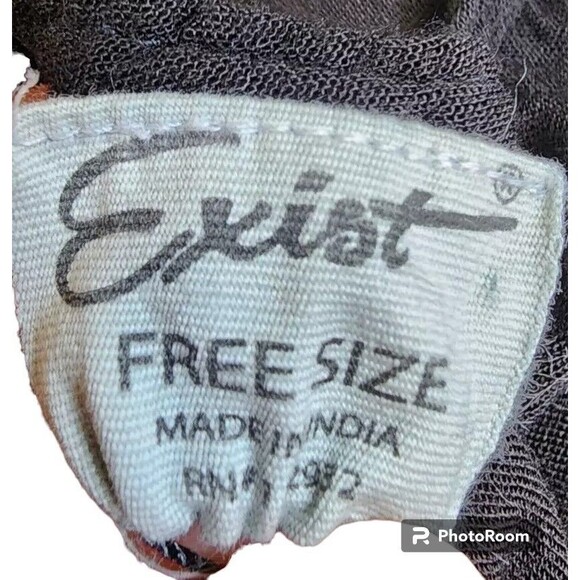 Exist Black Embroidered Boho Dress One Size Flowy Hippie - Picture 7 of 8